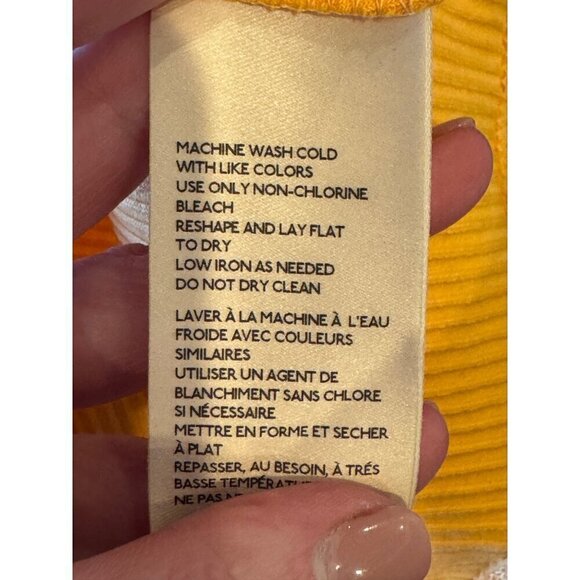 Anthropologie Shirt Women Extra Small Yellow Ribbed‎ Knit One Shoulder Tank Top - Picture 10 of 11